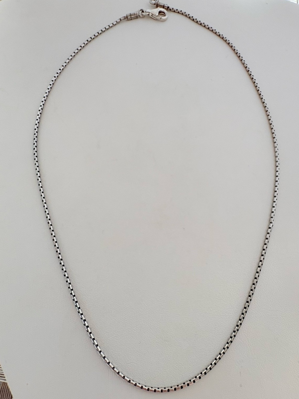 Sterling Silver Box Chain Necklace 17”